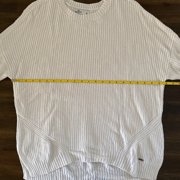 Hollister Cream White Knit Long Sleeve Sweater Large - Picture 10 of 11
